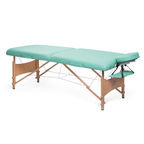 Lettino per massaggi portatile in legno, modello deluxe - verde, 1013728, Attrezzature per il massaggio