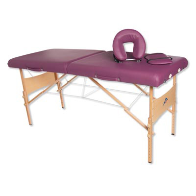 Tragbare Komfort-Massageliege aus Holz - Burgund, 1013729, Massageliegen