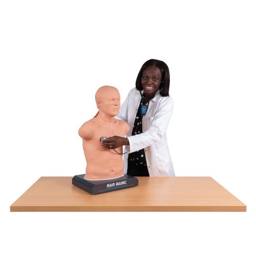 SAM Basic&reg; Simulador de Ausculta&ccedil;&atilde;o Adulto com pre&ccedil;os acess&iacute;veis, pele clara, 1020097, Ausculta&ccedil;&atilde;o