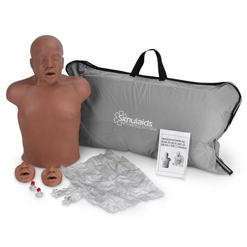 Paul™ Compact CPR 교육용 마네킹 (어두운 피부)  Paul™ Compact CPR Training Manikin - dark skin, 1020261, 성인 기본 소생술