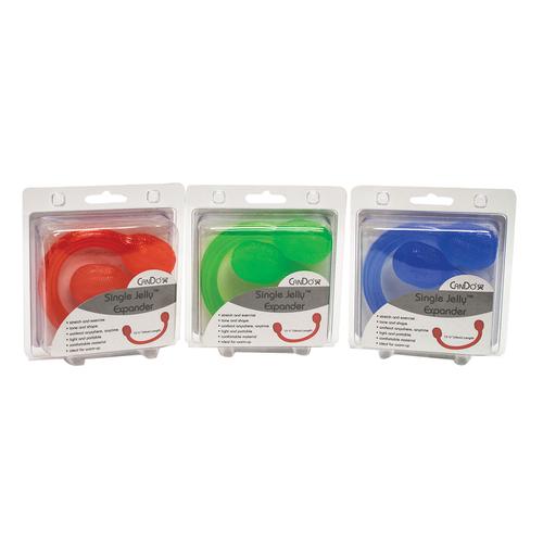 CanDo Jelly™ Expander Single Exerciser 1-tube, 3-piece set (red, green, blue) | Alternative to dumbbells, 1021266, Gymnastics Bands - Tubes