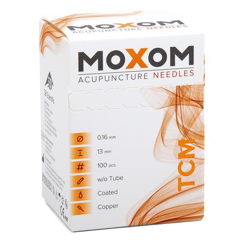 Acupuncture needles with copper handle - MOXOM TCM 100 pcs. (silicone coated ) 0,16 x 13 mm, 1022094, Acupuncture Needles MOXOM