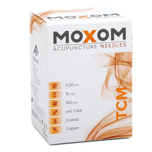 Akupunkturnadeln mit Kupferwendelgriff, silikonisiert - MOXOM TCM: 100 Nadeln je 0,20x15 mm (ohne Führung), 1022095, Akupunkturnadeln MOXOM