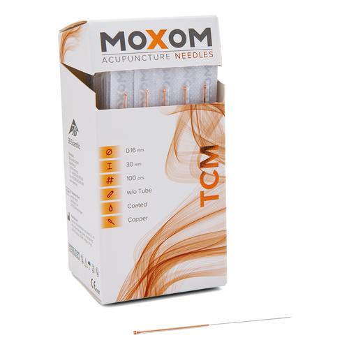 Agujas de acupuntura MOXOM TCM 100 ud. (recubiertas de silicona) 0,16 x 30 mm, 1022096, Agujas de acupuntura MOXOM