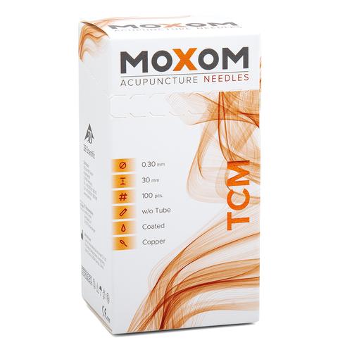 Aiguilles d’acupuncture MOXOM TCM 100 unités (avec revêtement de silicone) 0,30 x 30 mm, 1022097, Silicone-Coated Acupuncture Needles
