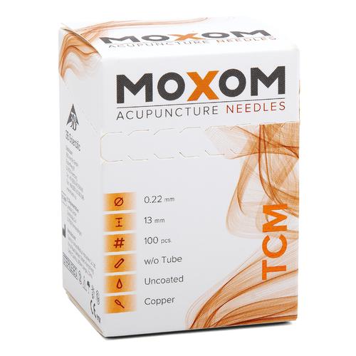 Agujas de acupuntura MOXOM TCM 100 ud. (no recubiertas de silicona) 0,22 x 13 mm, 1022099, Agujas de acupuntura MOXOM