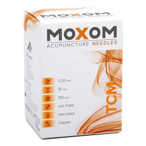 Acupuncture needles with copper handle - MOXOM TCM 100 pcs. (Uncoated) 0,20 x 15 mm, 1022100, MOXOM针灸用针