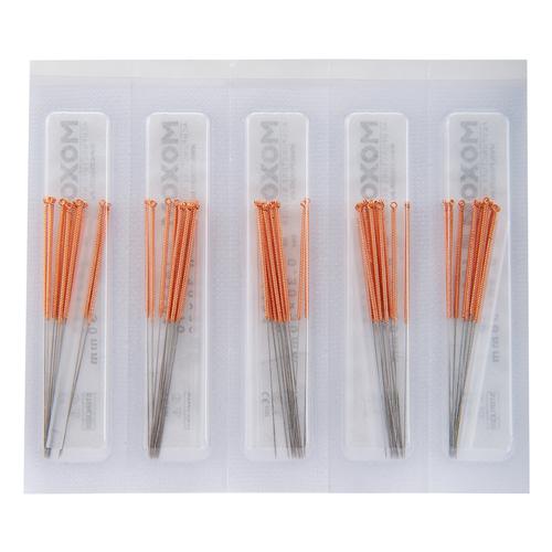 Acupuncture needles with copper handle - MOXOM TCM 1000 pcs. (silicone coated) 0,30 x 30 mm, 1022105, Acupuncture Needles MOXOM