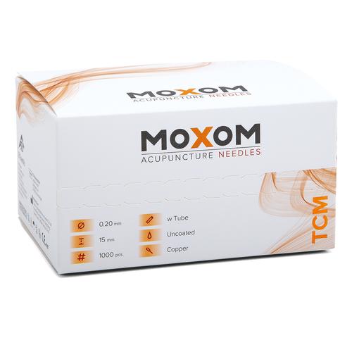 Agujas de acupuntura MOXOM TCM 1000 ud. (no recubiertas de silicona) 0,20 x 15 mm, 1022106, Uncoated Acupuncture Needles