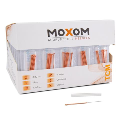 Agujas de acupuntura MOXOM TCM 1000 ud. (no recubiertas de silicona) 0,20 x 15 mm, 1022106, Uncoated Acupuncture Needles
