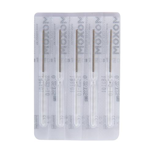 Acupuncture needles with steel handle, siliconized - MOXOM Steel - 0.25 x 25 mm (without tube) 100 needles, 1022115, Agulhas de acupuntura MOXOM