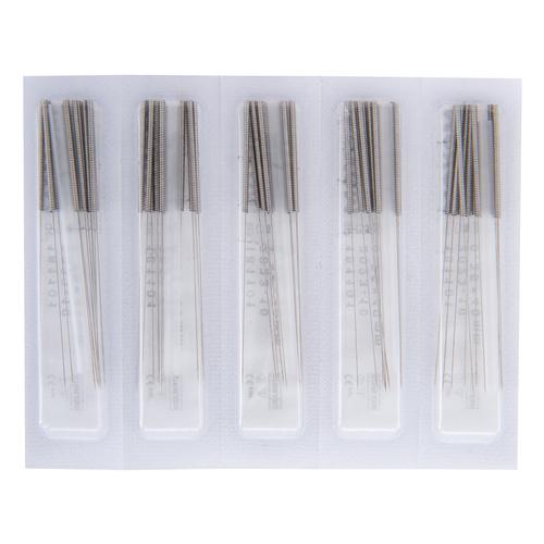 Acupuncture needles with plastic handle, siliconized - MOXOM Steel - 0.25 x 40 mm - Bulk Pack & Coated - 1000 needles, 1022127, MOXOM针灸用针