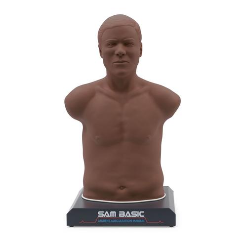 SAM Basic&reg; - Affordable Adult Auscultation Manikin with laptop, Dark Skin&nbsp;, 1023422, Auscultation