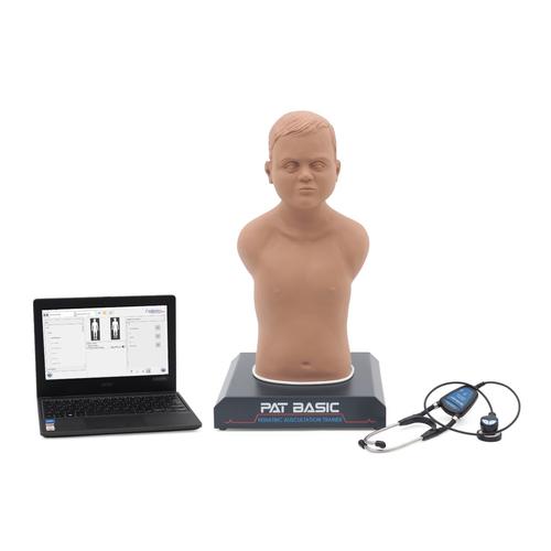PAT Basic&reg; - Affordable Pediatric Auscultation Manikin with laptop, Light Skin&nbsp;, 1023423, Auscultation