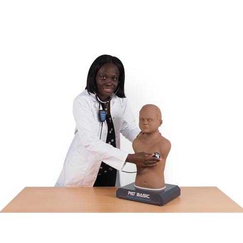 PAT Basic&reg; - Affordable Pediatric Auscultation Manikin with laptop, Dark Skin&nbsp;, 1023424, Auscultation