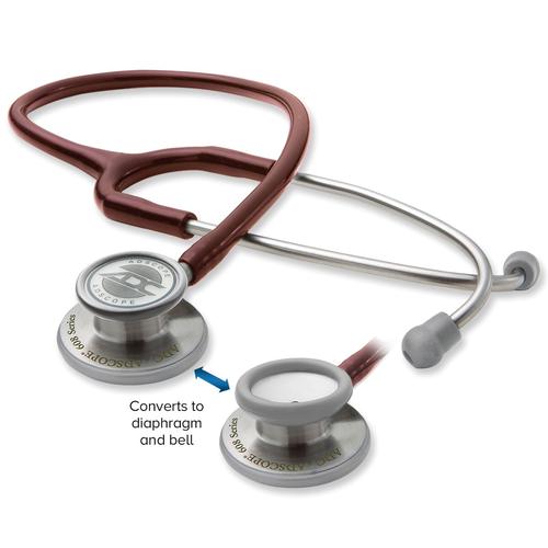Adscope 608 - Convertible Clinician Stethoscope - Burgundy, 1023850, Stethoscopes and Otoscopes