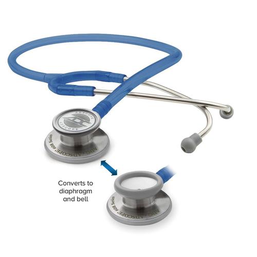 Adscope 608 - Convertible Clinician Stethoscope - Sapphire Ice, 1023854, Stethoscopes and Otoscopes