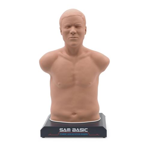 SAM Basic&reg; - Affordable Adult Auscultation Manikin with laptop, Light Skin&nbsp;, 1024090, Auscultation