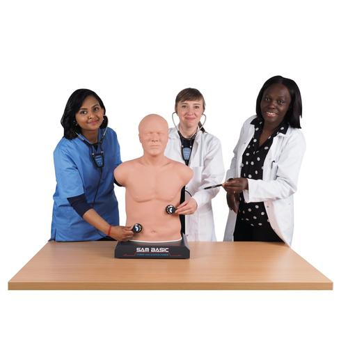 SAM Basic&reg; - Affordable Adult Auscultation Manikin mit Laptop, hellh&auml;utig, 1024090, Auskultation