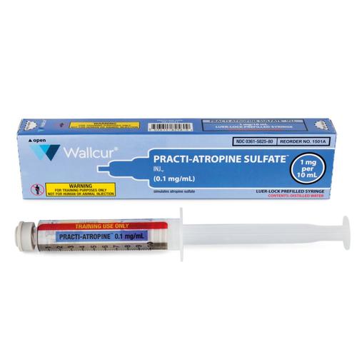 Practi-Atropine Sulfate 1mg/10mL Syringe (I.V. Code Med) (×1), 1024752, Practi-Prefilled Syringes, Code Medicines, and Kits