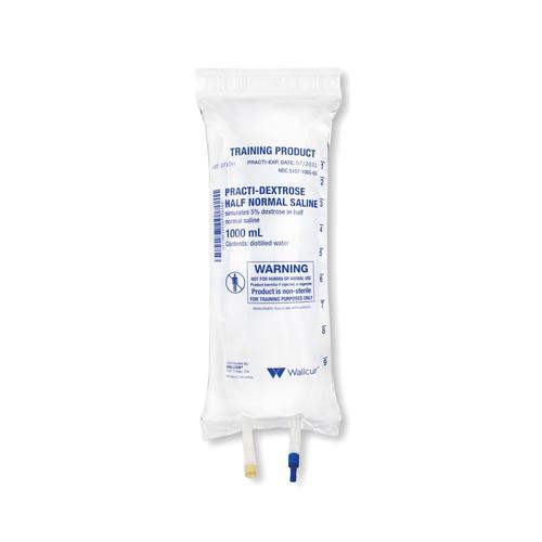 Practi-Dextrose Solution Saline Demi-Normale 1000mL Poche de Solution Intraveineuse (1 poche) - Sp&eacute;cificit&eacute; anglaise, 1024791, Sac Practi-IV et Produits de Th&eacute;rapie Sanguine