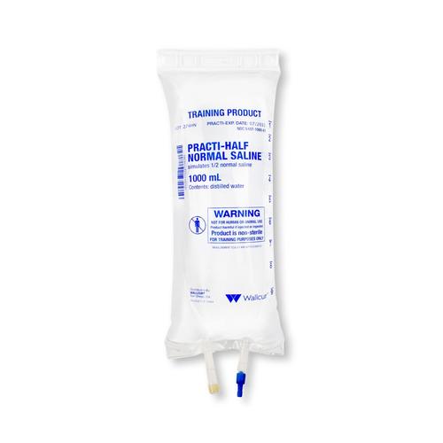 Practi-Half Normal Saline 1000mL I.V. Solution Bag (1 Bag) - English Specification, 1024794, Practi-IV Fluid, Nutrition and Blood Therapy Products