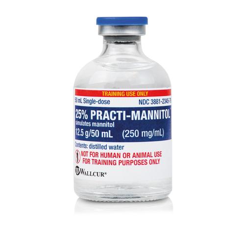 Practi-Mannitol 12.5g/50mL Vial (Pack of 20), 1024873, Veterinary Training Medicine