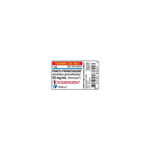 Etiqueta de Ampolla Practi-Promethazine 50mg/1mL (×100), 1025026, Practi-Peel-N-Stick Labels 