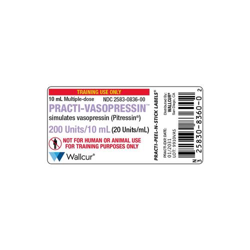 Practi-Vasopressin 200U/10mL injekciós üvegcímke (×100), 1025034, Practi-Peel-N-Stick Labels 