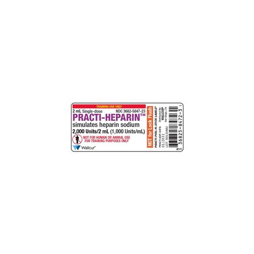 Étiquette de flacon Practi-Héparine 2000U/2mL (×100), 1025035, Practi-Peel-N-Stick Labels 