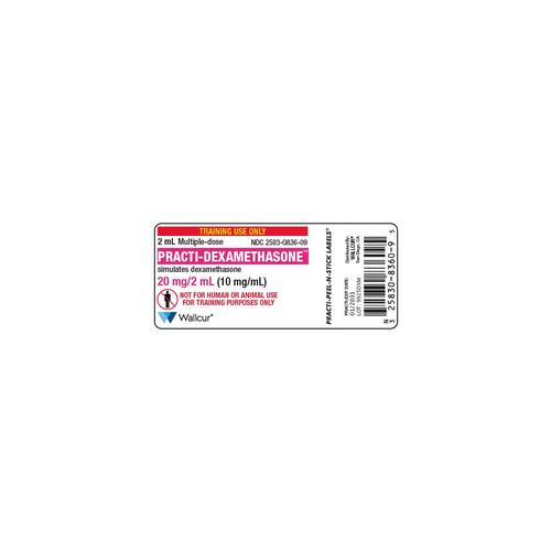 Practi-Dexamethason 20mg/2mL Stechampullenetikett (Pkg mit 100 St&uuml;ck), 1025045, Practi-Peel-N-Stick Etiketten (Abzieh- und Klebeetiketten)