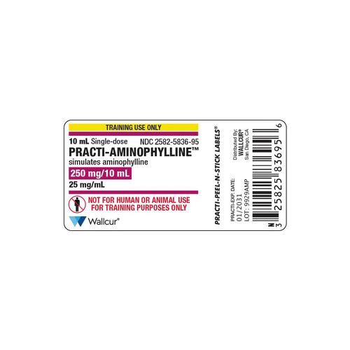 Practi-Aminofilin 250mg/10mL Flakon Etiketi (×100), 1025048, Practi-Peel-N-Stick Labels 