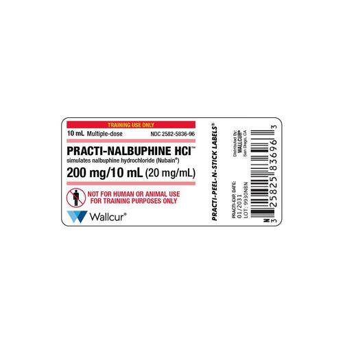 Practi-Nalbuphine HCI 200mg/10mL injekciós üvegcímke, 1025049, Practi-Peel-N-Stick Labels 