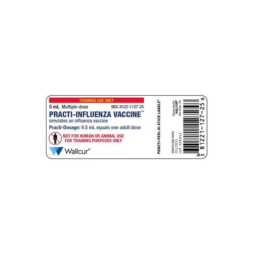 Etiqueta de Vial de Vacuna contra la Influenza Practi-Influenza 5mL (×100), 1025061, Practi-Peel-N-Stick Labels 