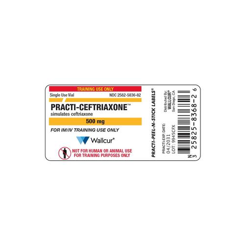 Practi-Ceftriaxone 500mg Vial Label (×100)
, 1025062, Practi-Peel-N-Stick Labels 