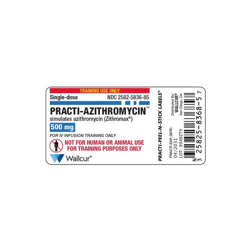 Practi-Azithromycin 500mg injekciós üvegcímke (×100), 1025065, Practi-Peel-N-Stick Labels 