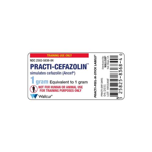 Practi-Cefazolin 1g injekciós üvegcímke (×100), 1025066, Practi-Peel-N-Stick Labels 