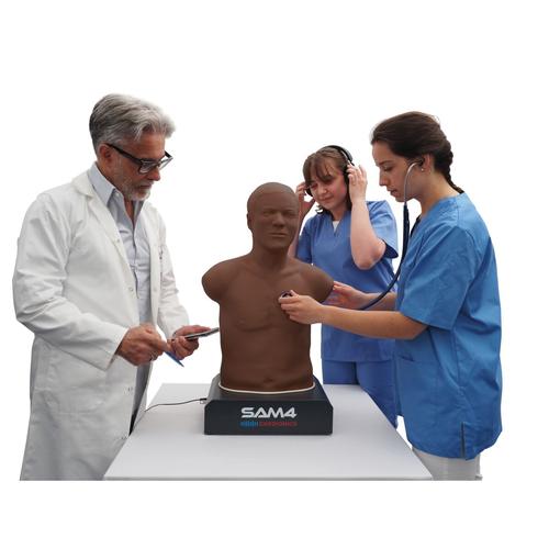 SAM4听诊模拟人-深色皮肤 , 1025087, 听诊