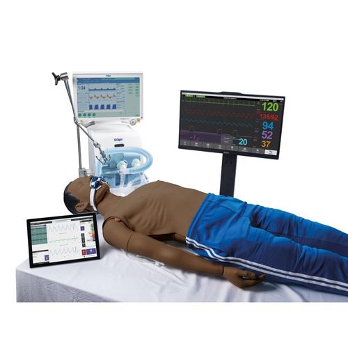 Aurora the Respiratory Training Simulator, dark skin manikin, 1025195, Ventilation and Breathing Simulators