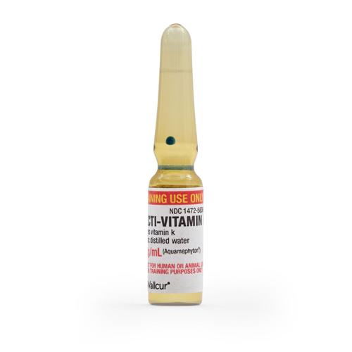 Practi-Vitamina K 10 mg/1 mL &ndash; Ampolla con colorante (Paquete de 100), 1026332, Practi-Ampollas