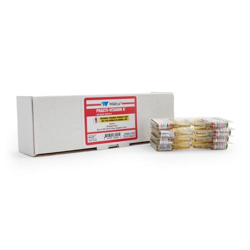 Practi-Vitamin K 10mg/1mL Tint Ampule (Pack of 100), 1026332, Veterinary Training Medicine