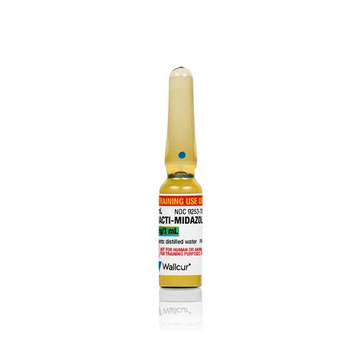 Practi-Midazolam 5mg/1mL Tint Ampule (Pack of 100), 1026351, Veterinary Training Medicine