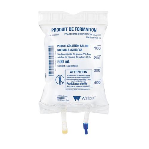 Practi-Normal Saline + Glucose 500mL I.V. Solution Bag - French Specification&nbsp;, 1026589, Practi-IV Fluid, Nutrition and Blood Therapy Products