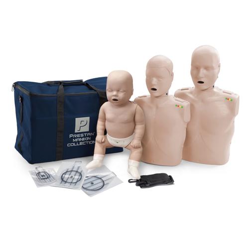 Cole&ccedil;&atilde;o Profissional &ndash; Pele Clara (3 Manequins: 1 Adulto, 1 Infantil e 1 Lactente), 1027125, SBV Adulto