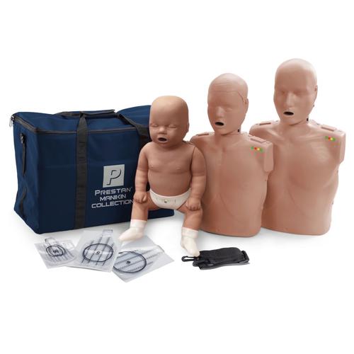 CPR Manikin Professional Collection Set, Dark Skin (Adult, Child, Infant), 1027240, BLS Adult