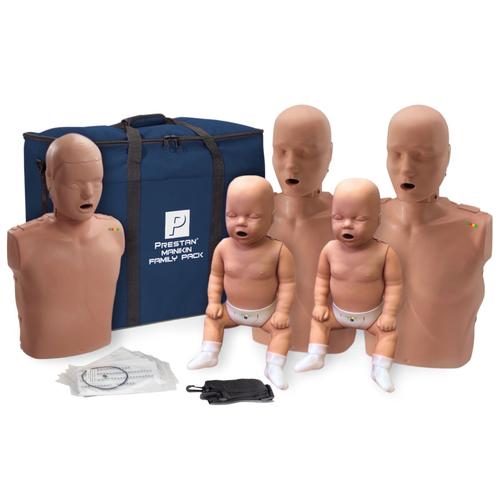 CPR Professional Family Pack, Piel oscura (5 maniqu&iacute;es: 2 adultos, 1 ni&ntilde;o, 2 lactantes), 1027241, BLS adulto