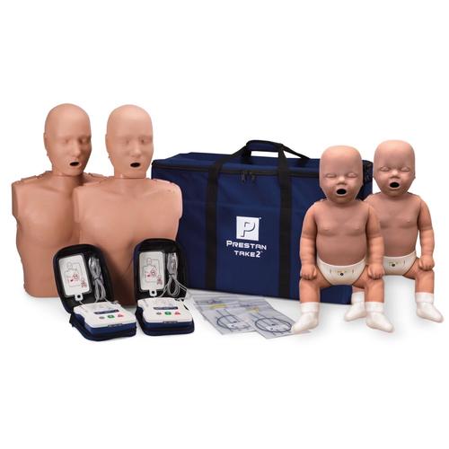 Kit CPR TAKE2&reg; per pelle scura (2 manichini per adulti, 2 manichini per lattanti, 2 AED UltraTrainer&trade;, EN/FR), 1027243, BLS per adulti