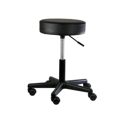 Pneumatic mobile stool, with back, 18" - 22" H, black, 3016796, Taburetes y sillas