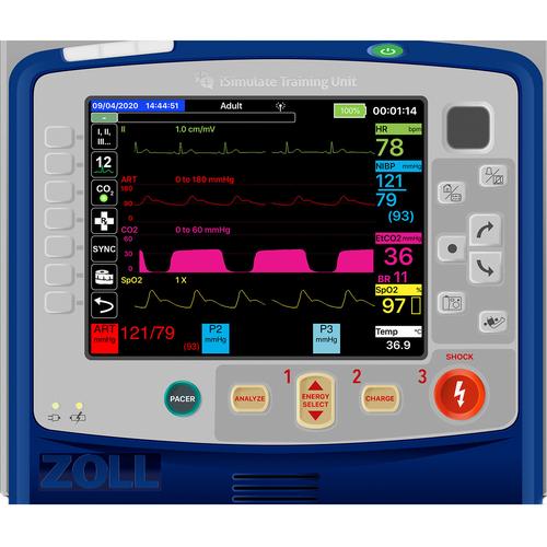 Zoll&reg; X Series&reg;, 8000980, Simulated Defibrillators, Hospital Monitor