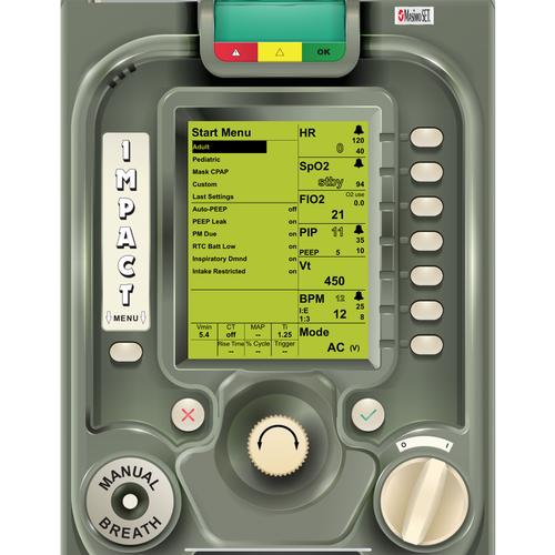 ZOLL EMV+® 重症监护呼吸机模拟界面, 8001016, 呼吸机